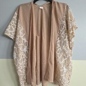 Everleigh Stitch Fix  Blush Lace Cardigan Kimono Sz Medium